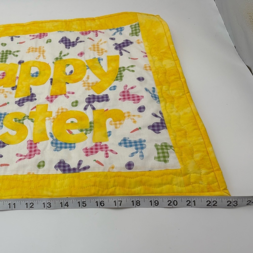 Handmade Colorful “Happy Easter” Quilted Rectangular Banner - Picture 5 of 8